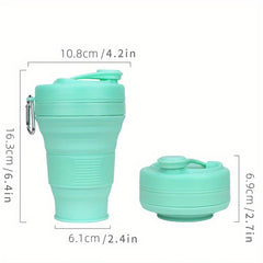 Silicone Folding Coffee Cup Collapsible Water Cup With Straw