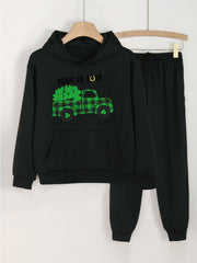 Girls Long Sleeve Hoodies Jogger Pants Set for Spring Fall