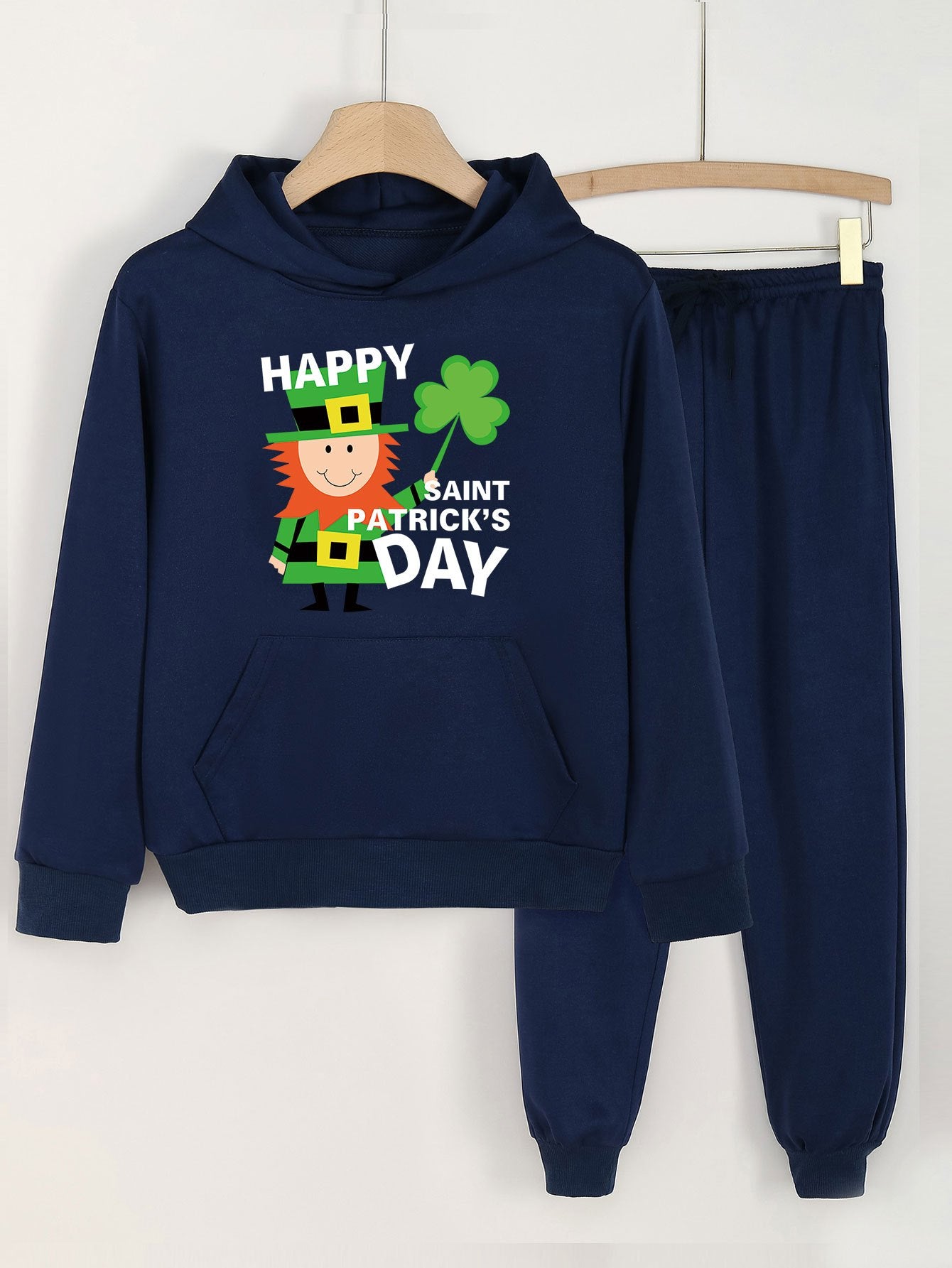 Girls Saint Patrick's Long Sleeve Hoodie & Jogger Set