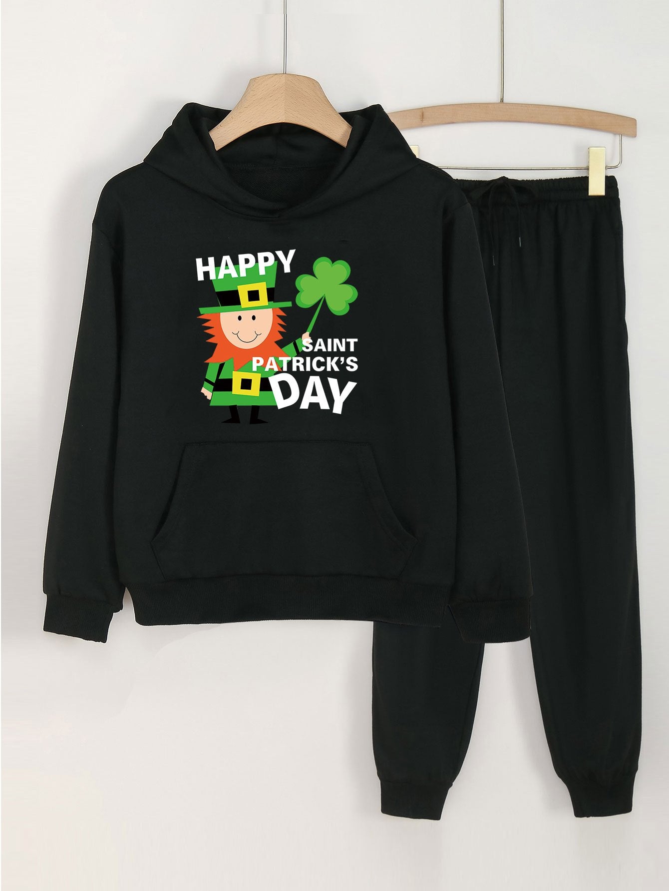 Girls Saint Patrick's Long Sleeve Hoodie & Jogger Set