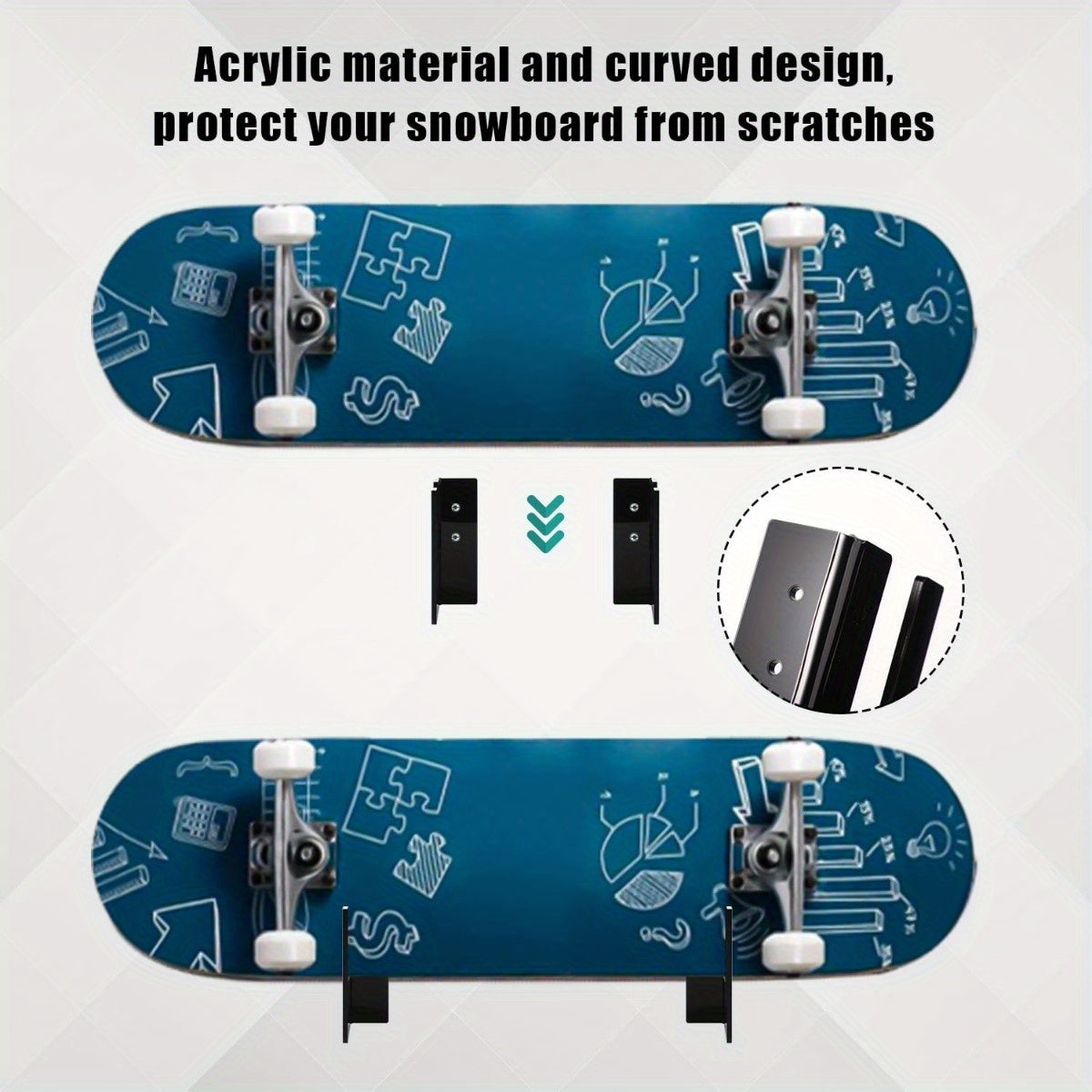 2pcs Snowboard Wall Mount Rack Snowboard Storage Hook