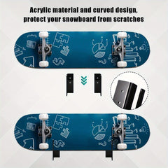 2pcs Snowboard Wall Mount Rack Snowboard Storage Hook