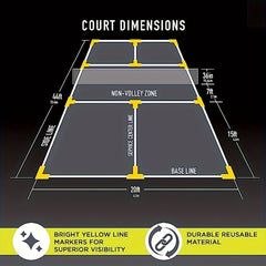 Portable Pickleball Tennis Court Marker Kit for Outdoor Training