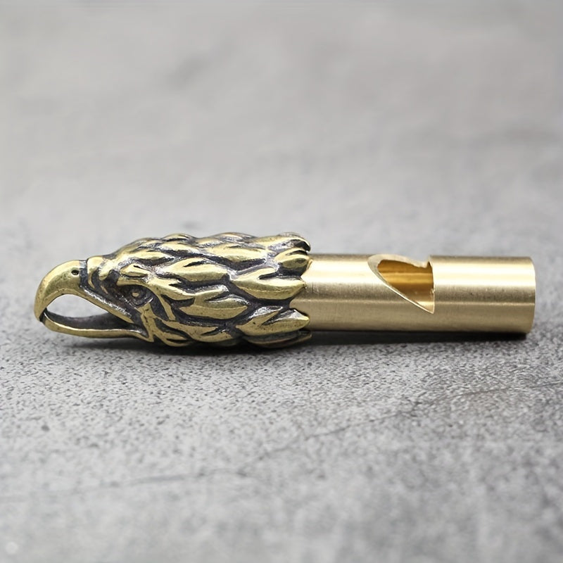 Brass Eagle Whistle Keychain - Outdoor Sports Emergency