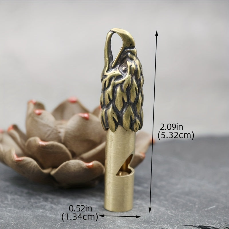 Brass Eagle Whistle Keychain - Outdoor Sports Emergency
