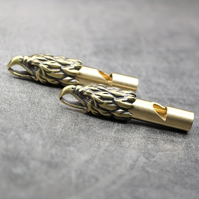 Brass Eagle Whistle Keychain - Outdoor Sports Emergency