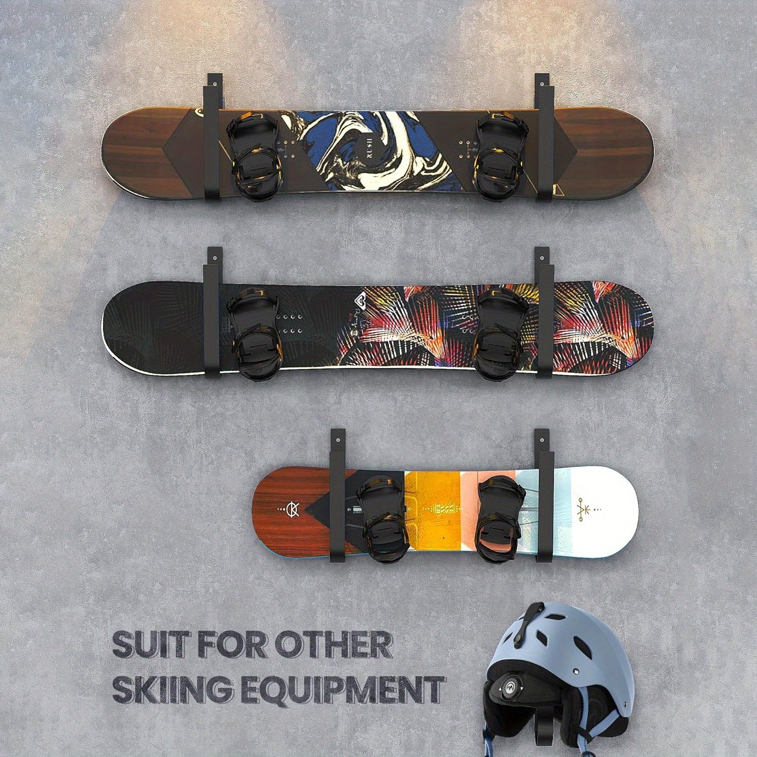 Snowboard Display Rack Wall Mounted Carbon Steel Universal Snowboard Rack