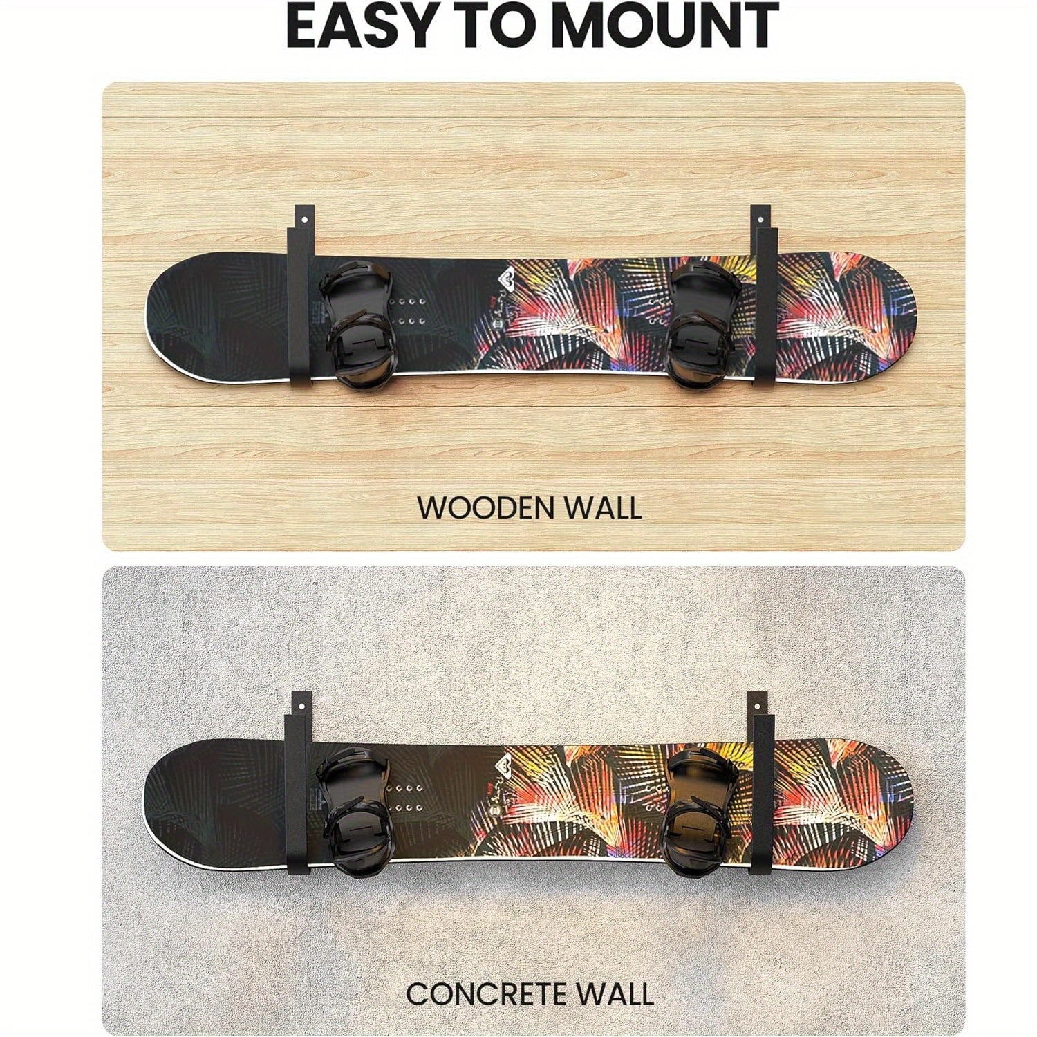 Snowboard Display Rack Wall Mounted Carbon Steel Universal Snowboard Rack