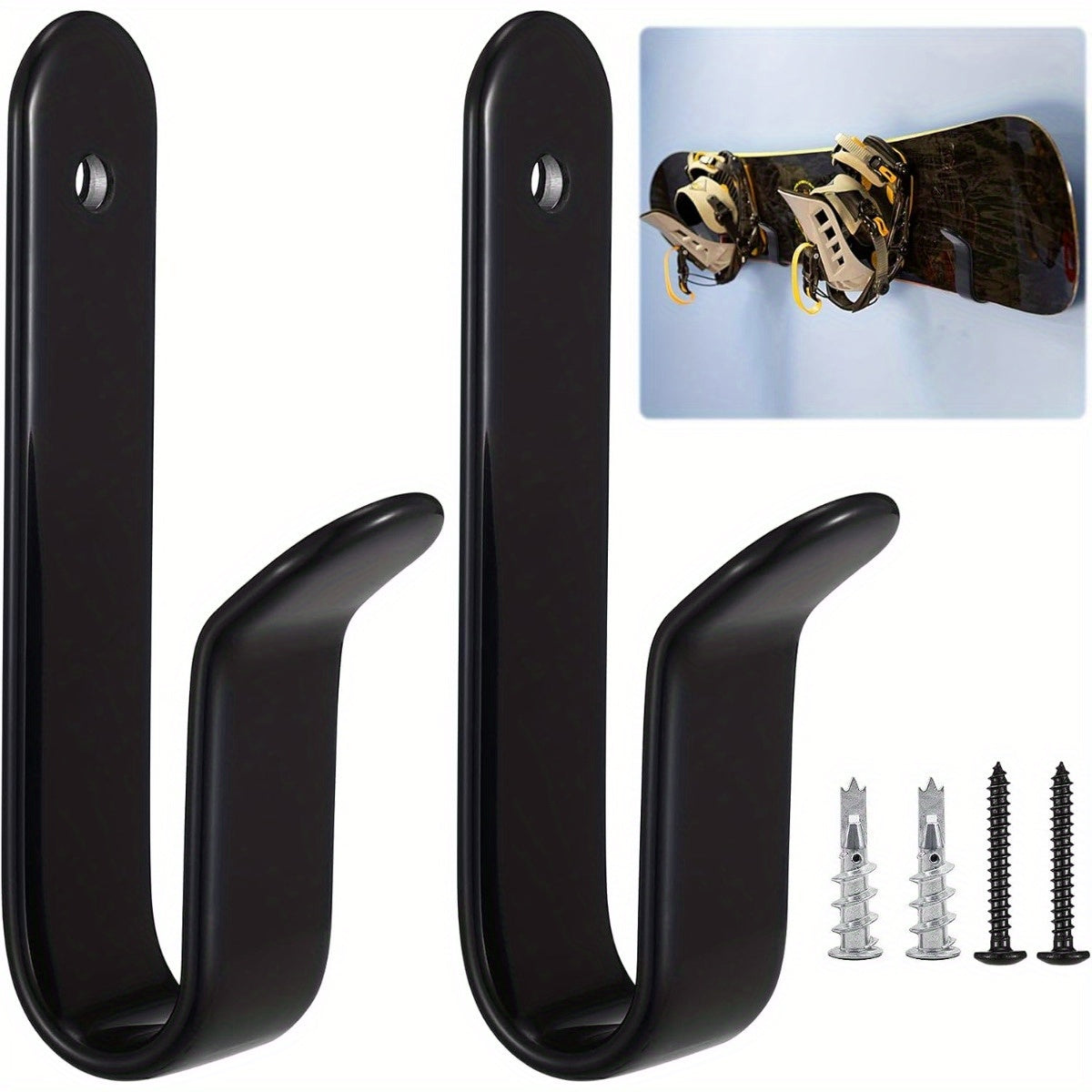 Snowboard Wall Mount Clips Skateboard Storage Hook Display Rack
