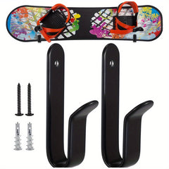 Snowboard Wall Mount Clips Skateboard Storage Hook Display Rack