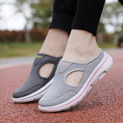 Women's Breathable Mesh Half Slippers Anti-slip Walking Shoes