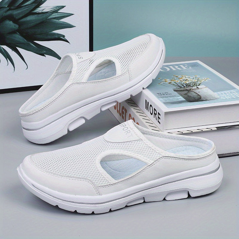 Women's Breathable Mesh Half Slippers Anti-slip Walking Shoes