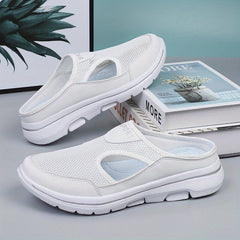 Women's Breathable Mesh Half Slippers Anti-slip Walking Shoes