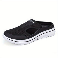 Women's Breathable Mesh Half Slippers Anti-slip Walking Shoes