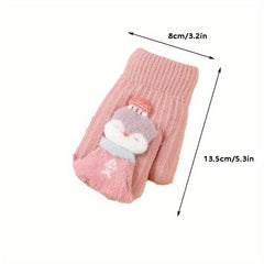 Winter Warm Kids Five Fingers Gloves Cartoon Design