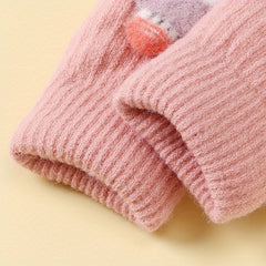 Winter Warm Kids Five Fingers Gloves Cartoon Design