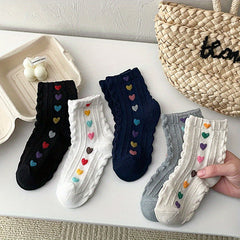 5 Pairs Baby Cartoon Socks Love Pattern Autumn Comfortable Children's Socks