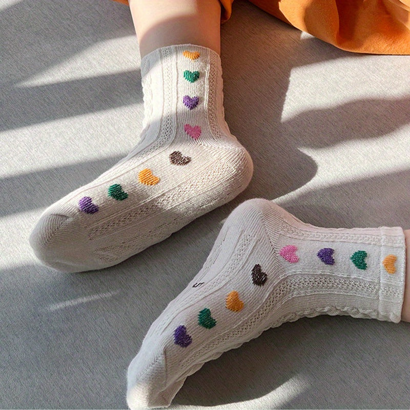 5 Pairs Baby Cartoon Socks Love Pattern Autumn Comfortable Children's Socks