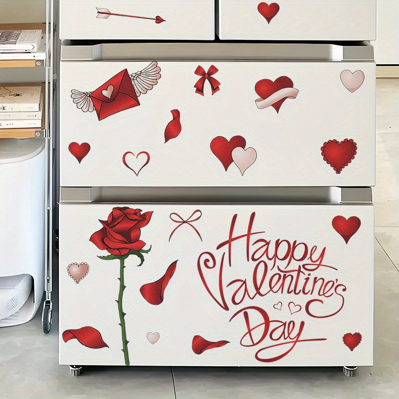 Rose Love Bedroom Entrance Home Decoration Wall Sticker Self Adhesive PVC