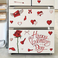 Rose Love Bedroom Entrance Home Decoration Wall Sticker Self Adhesive PVC
