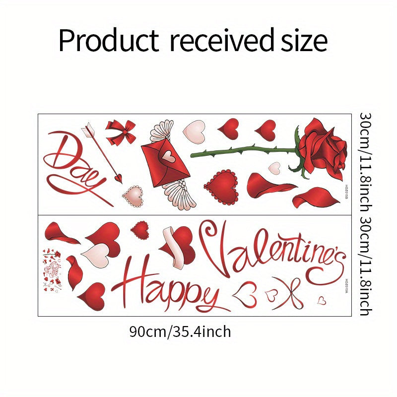 Rose Love Bedroom Entrance Home Decoration Wall Sticker Self Adhesive PVC