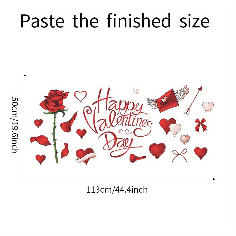 Rose Love Bedroom Entrance Home Decoration Wall Sticker Self Adhesive PVC