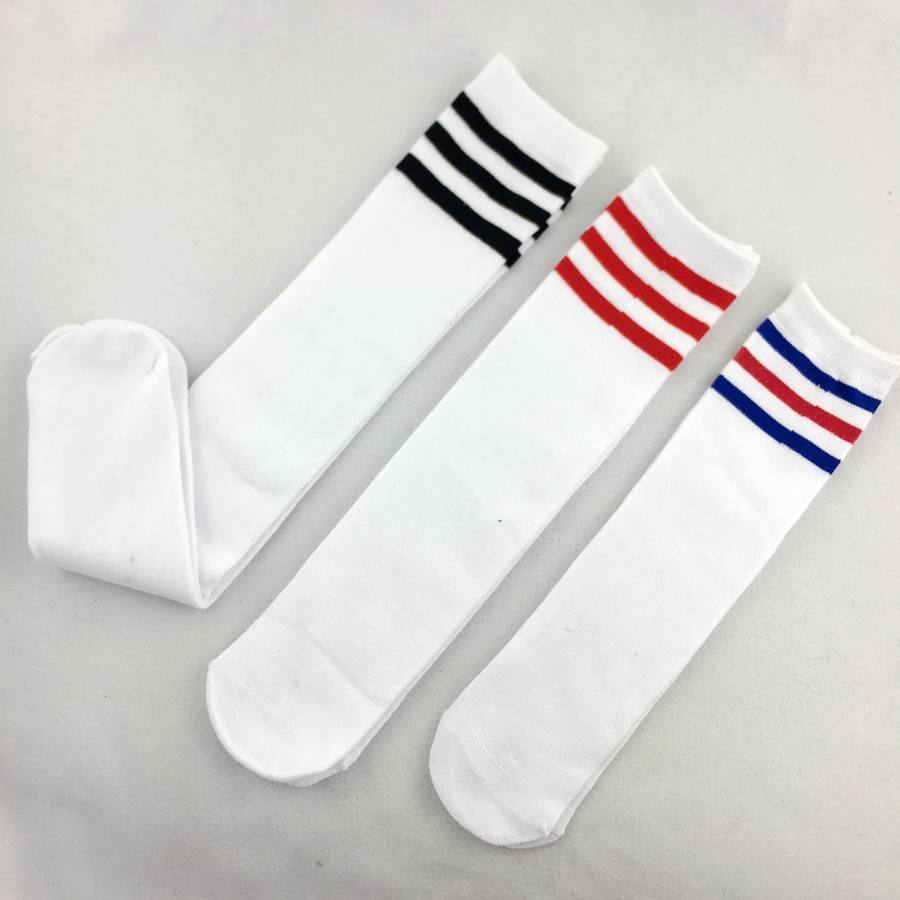 Girl's Striped Knitted Knee High Socks 2 Pairs