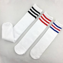 Girl's Striped Knitted Knee High Socks 2 Pairs
