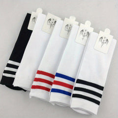 Girl's Striped Knitted Knee High Socks 2 Pairs