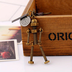 2pcs Retro Movable Robot Love Keychain Couple Pendant Accessories