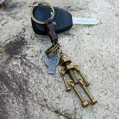 2pcs Retro Movable Robot Love Keychain Couple Pendant Accessories