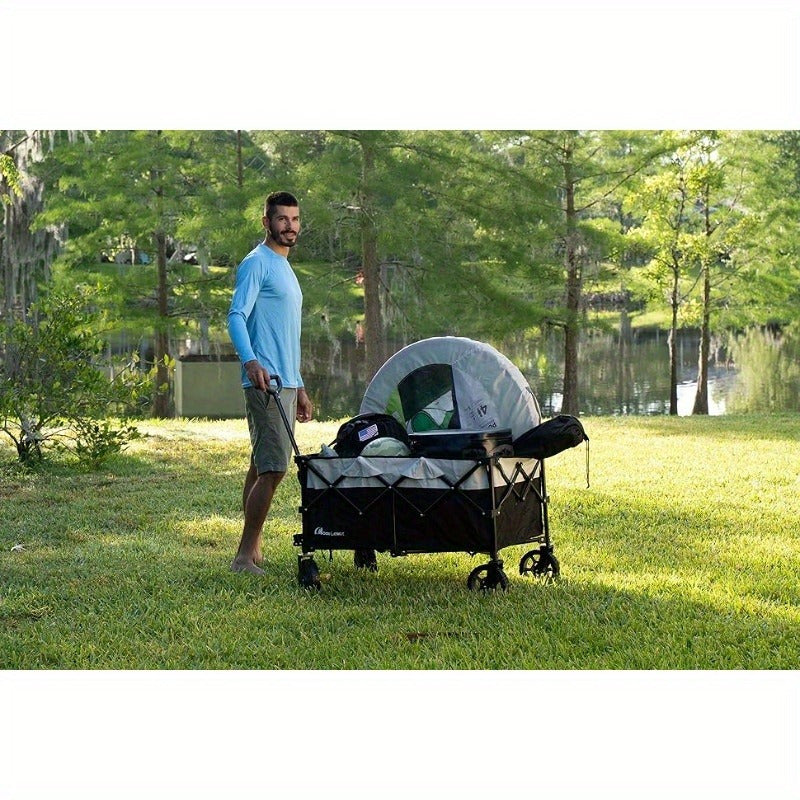 Moon Lence Collapsible Wagon Cart with Universal Wheels Heavy Duty
