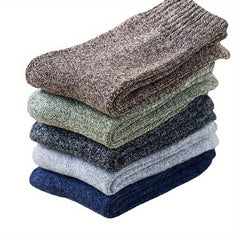 Men's Solid Crew Socks Warm Thermal Comfy Casual Unisex Socks