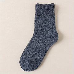 Men's Solid Crew Socks Warm Thermal Comfy Casual Unisex Socks