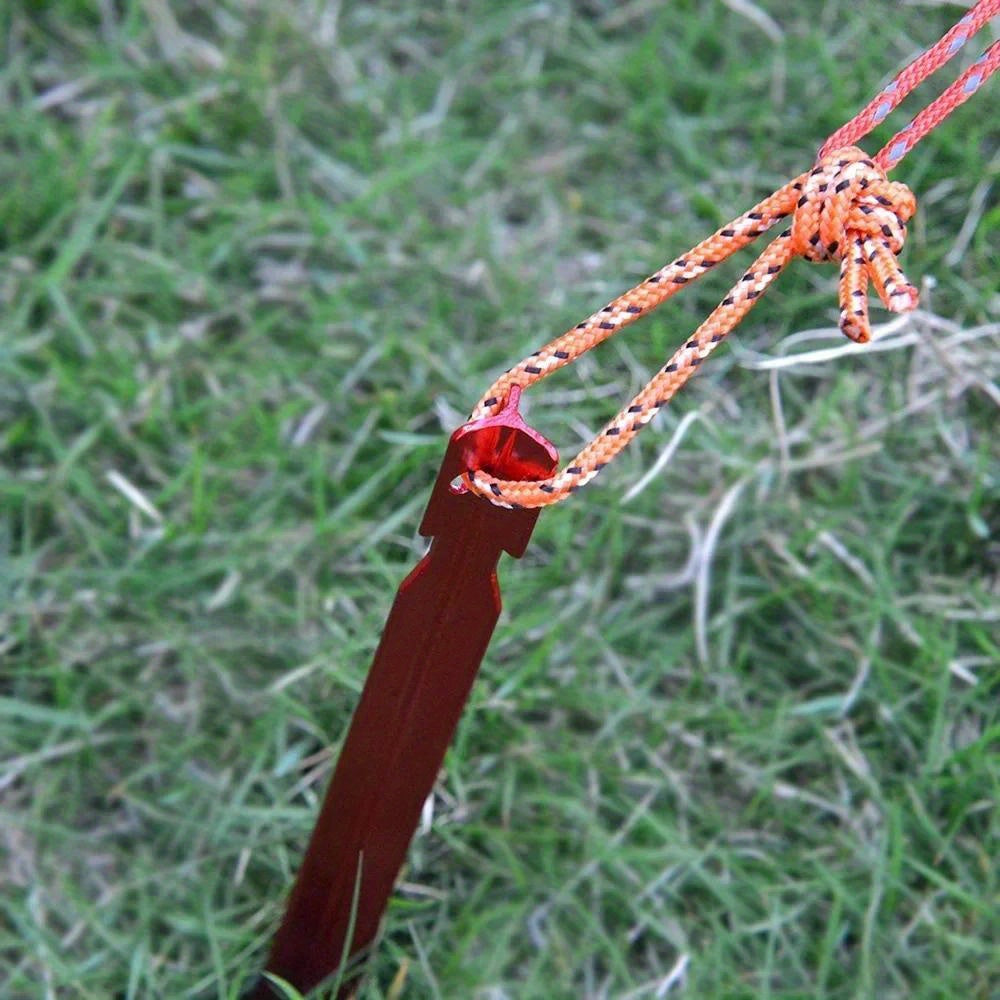 5pcs18cm Canopy Stake Heavy Duty Tent Pegs Reflective Cord V shaped Tent Pegs