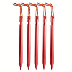 5pcs18cm Canopy Stake Heavy Duty Tent Pegs Reflective Cord V shaped Tent Pegs