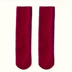 2 Pairs Velvet Warm Crew Socks Thickened Snow Socks Winter Home Socks