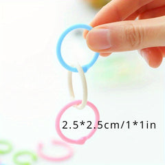Plastic Circle Ring Clips Loose Leaf Binder Hoops Office Supplies