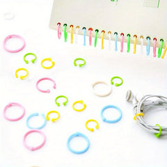 Plastic Circle Ring Clips Loose Leaf Binder Hoops Office Supplies