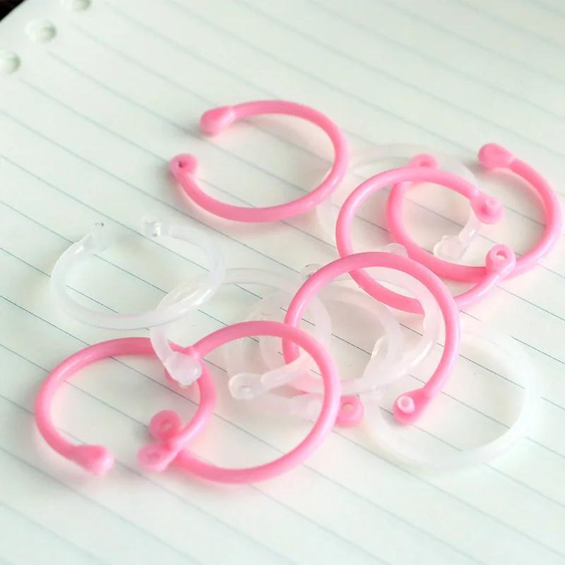 Plastic Circle Ring Clips Loose Leaf Binder Hoops Office Supplies
