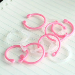 Plastic Circle Ring Clips Loose Leaf Binder Hoops Office Supplies
