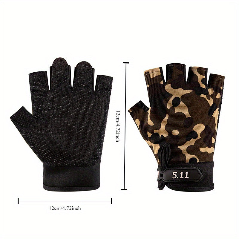 Outdoor Training Half Finger Gloves Anti Slip Breathable