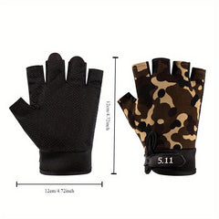 Outdoor Training Half Finger Gloves Anti Slip Breathable