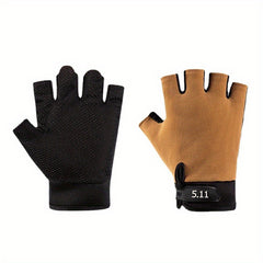 Outdoor Training Half Finger Gloves Anti Slip Breathable