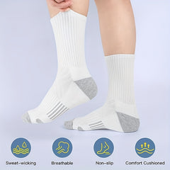 Men's Mid Crew Sport Socks Sweat Absorbing Breathable Socks