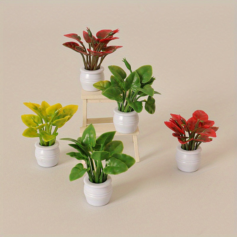 Mini Green Plant Tree Potted Doll House Furniture Home Decor