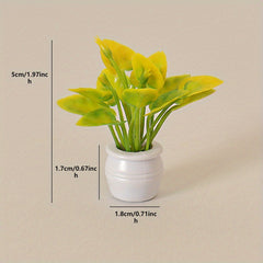 Mini Green Plant Tree Potted Doll House Furniture Home Decor