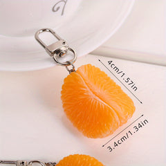 Fruit Orange Keychain Cartoon PVC Pendant