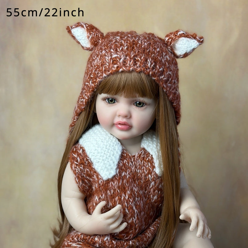 22in Reborn Baby Doll Deep Pink Silicone Princess Toddler Bebe Collectible