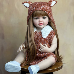 Realistic 22in Reborn Baby Girl Doll Soft Silicone Princess Bebe Gift
